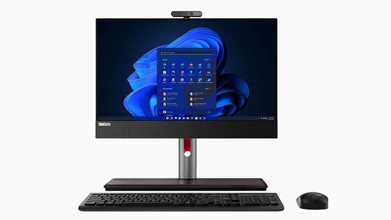 Lenovo ThinkCentre M70a All-in-One Gen 3と付属のキーボードとマウス