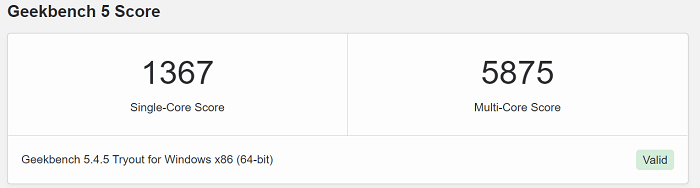 Ryzen 5 5625UのGeekbench 5計測結果