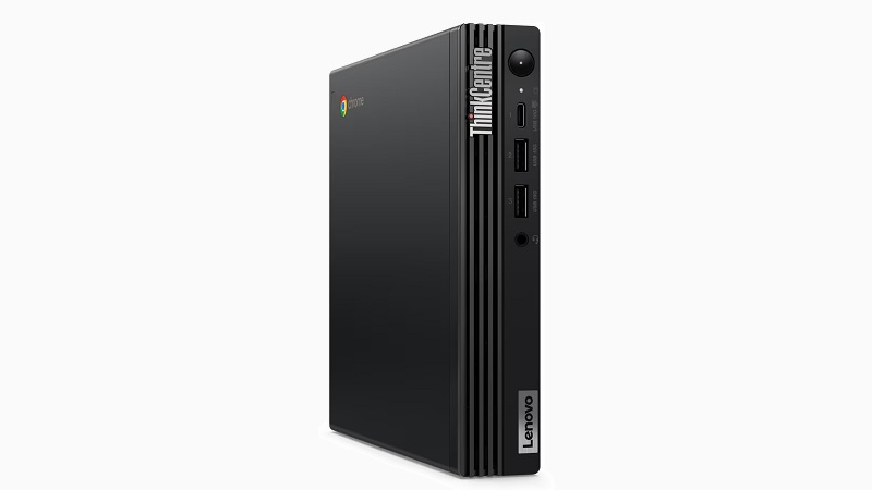 Lenovo ThinkCentre M60q Chromebox Gen 3 縦置き　左斜め前から