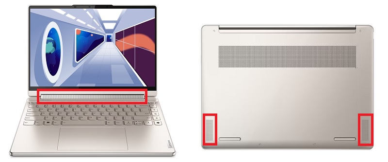 Lenovo Yoga 9i Gen 8 14型のスピーカー