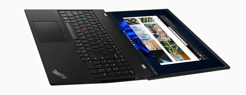 Lenovo ThinkPad P16s Gen 2 ディスプレイを180度開いた状態