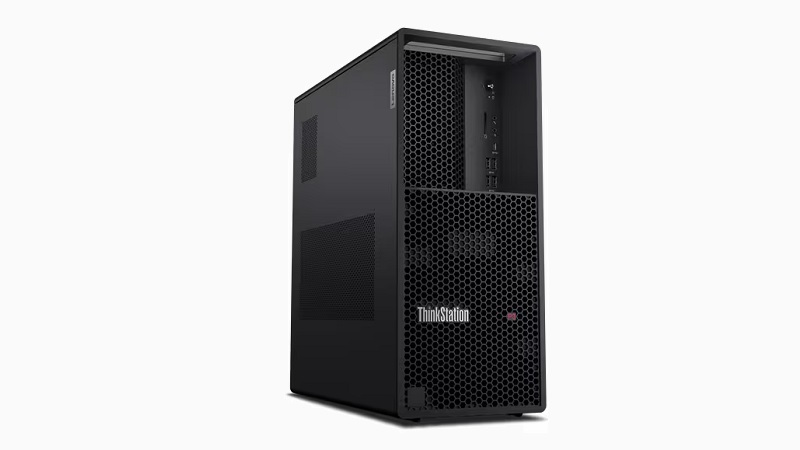 Lenovo ThinkStation P3 Tower 左斜め前から