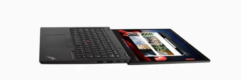 lenovo ThinkPad L14 Gen 4 Intel ディスプレイを180度開いた状態