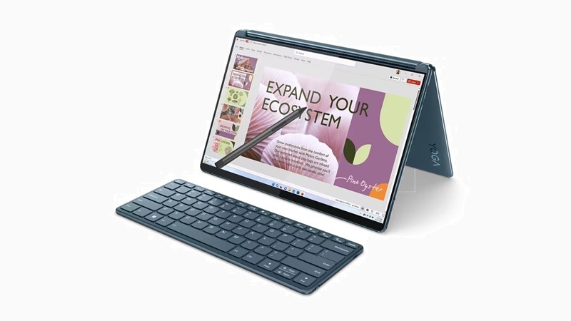 Lenovo Yoga Book 9i Gen 8 テントモードでキーボード使用時