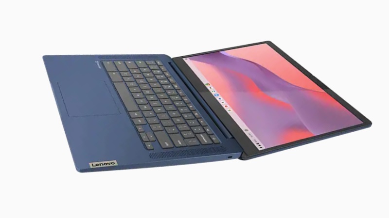 Lenovo IdeaPad Slim 3 Chromebook Gen 8 ディスプレイを最大まで開いた状態