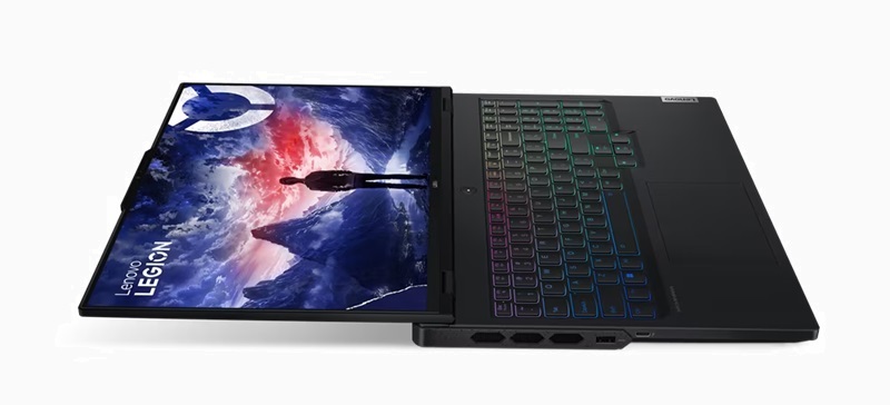 Lenovo Legion Pro 7i Gen 9 16型 ディスプレイを180度開いた状態