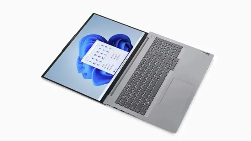 Lenovo ThinkBook 16 Gen 6 Intel ディスプレイを180度開いた状態