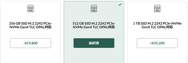 Lenovo ThinkPad E16 Gen 2 Intel 搭載可能ストレージ