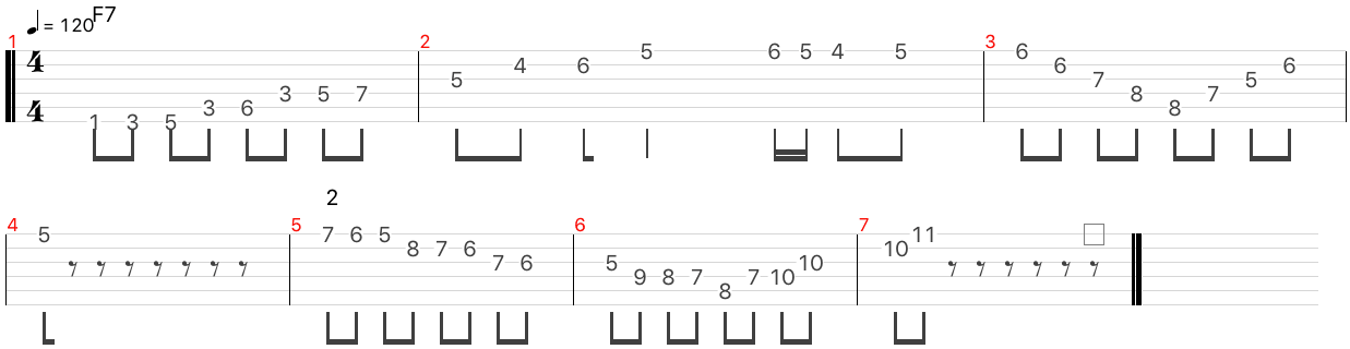 F7 フレーズ　アルペジオ