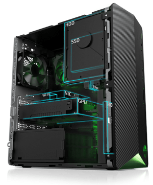 HP Pavilion Gaming Desktop TG01の筐体内部