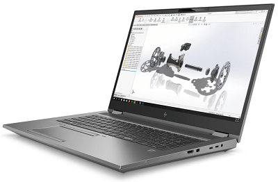 HP ZBook Fury 17 G7の外観　右斜め前から