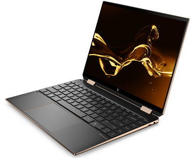 HP Spectre x360 14（2020年モデル）の外観　右斜め前から