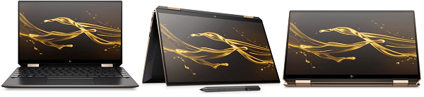 HP Spectre X360 14 デスクトップモード、テントモード、タブレットモード