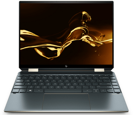 HP Spectre x360 14（2020年モデル・ポセイドンブルー）の外観　正面