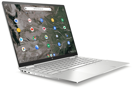 HP Chromebook x360 13cの外観　左斜め前から