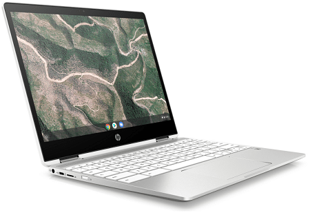 HP ChromeBook x360 12b-ca0000の外観　左斜め前から