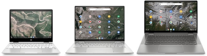 HP Chromebook x360 12bと比較機種の筐体