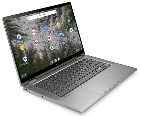 HP ChromeBook x360 14cの外観　左斜め前から