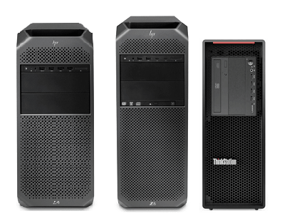 HP Z4 G4とZ6 G4、Lenovo ThinkStation P520の筐体比較