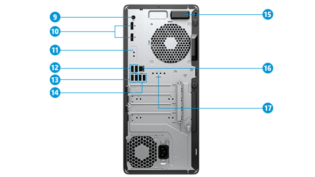 HP Z1 Entry Tower G6　背面インターフェース