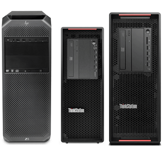 HP Z6 G4とLenovo ThinkStation P720、P520の筐体比較