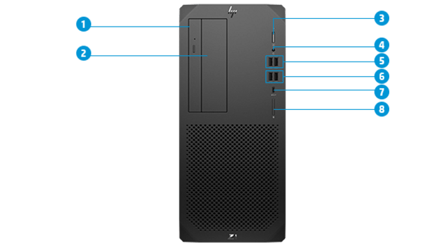 HP Z1 Entry Tower G6　前面インターフェース