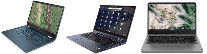 HP Chromebook x360 14b-cb0000と比較機種の筐体