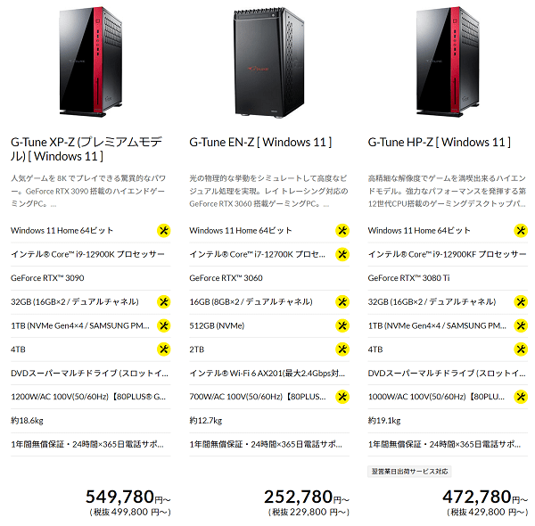 マウスコンピューター　第12世代PU搭載ゲーミングPC