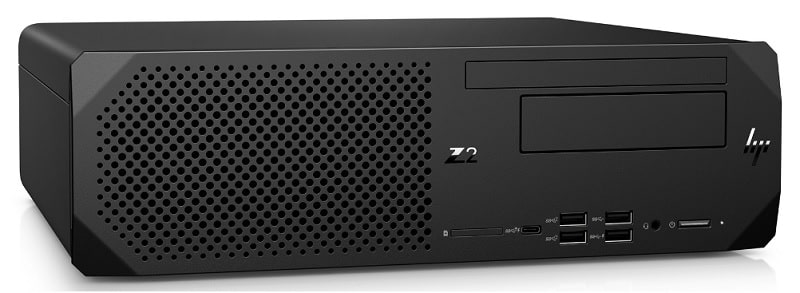 HP Z2 G8 SFF Workstation 　横置き　左斜め前から