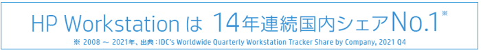 HP ワークステーションは14年連続国内シェアNo.1