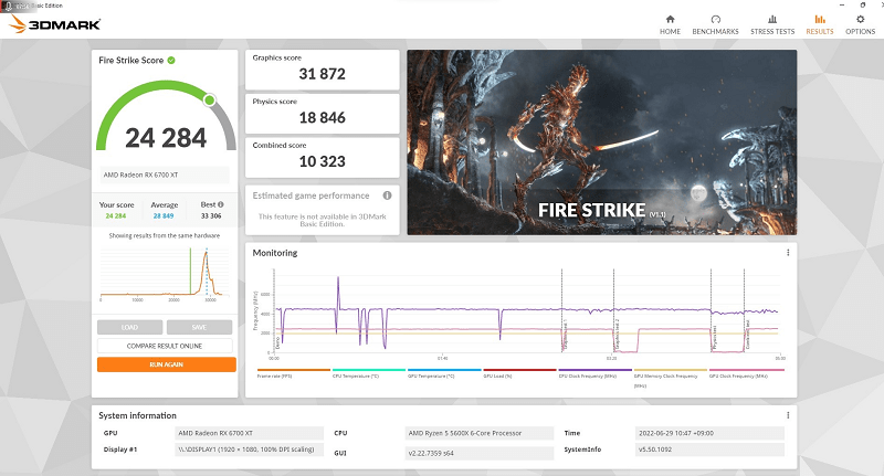 Omen 25L Fire strike ベンチマーク