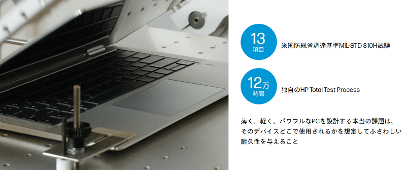 HP ビジネスノート　MILスペック